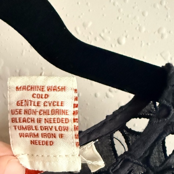 Sundance Black Eyelet Cotton Shift Dress Cover Up Boho Beach Resort Size 14 - Picture 5 of 9